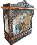 Puja Temple Mandir , Oxidized w/ Copper Trim & Carving 24" x 9"